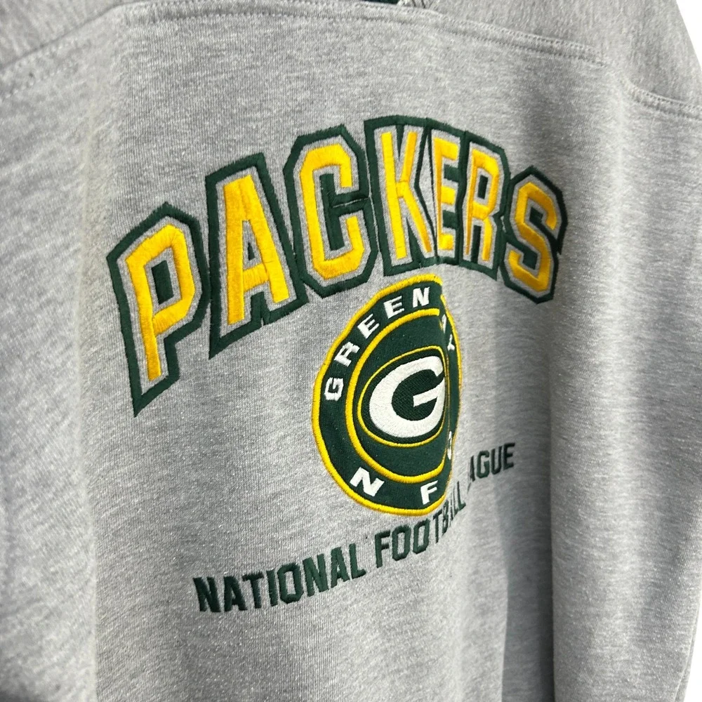 Vintage Green Bay Packers Lee Sport NFL Embroidered Sweatshirt Medium Gray 90s